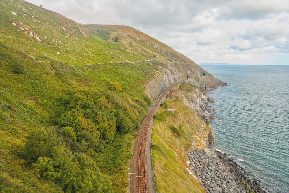 railroad near body of water