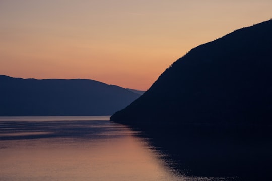 silhouette of mountain in Flam Norway