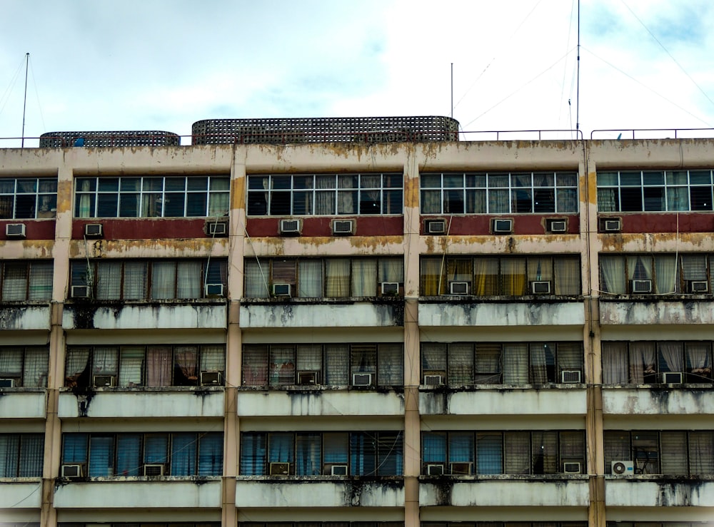 white and brown painted building