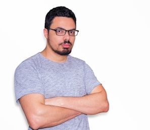 man in gray shirt