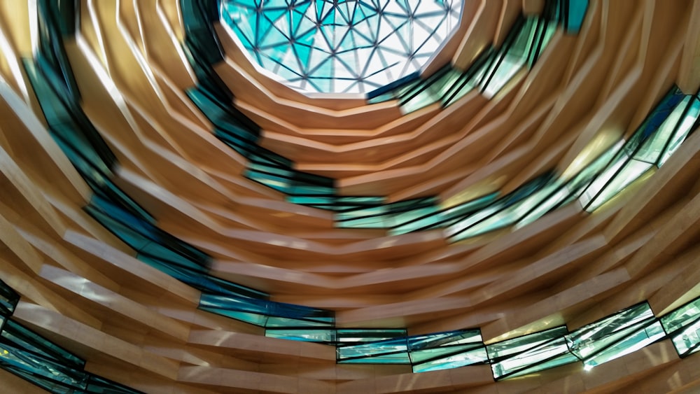 a circular window in the ceiling of a building