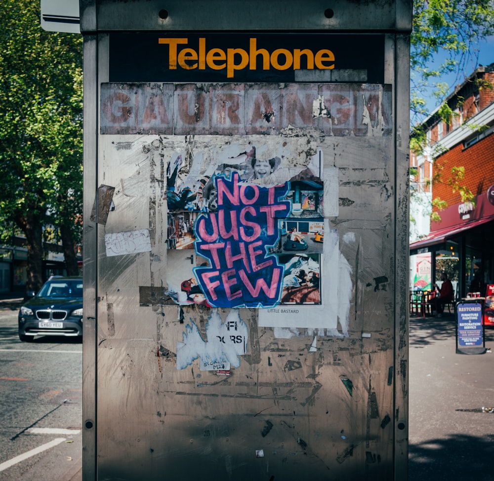 close-up photo of telephone booth