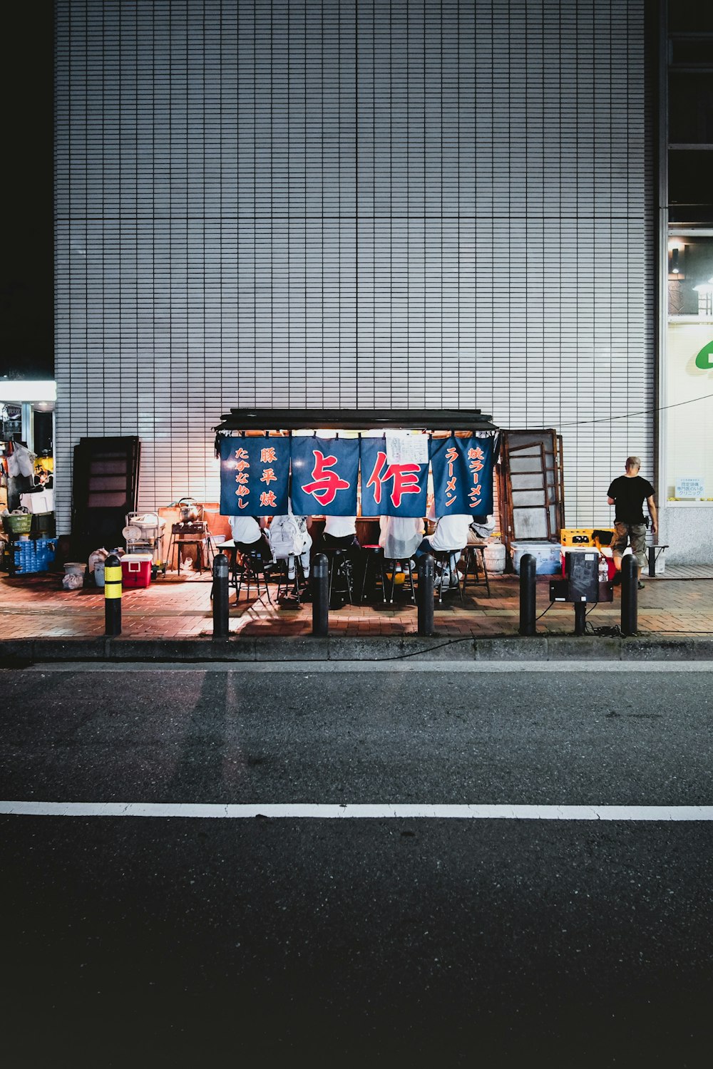 people near building