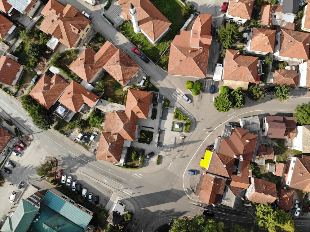 aerial photography of village