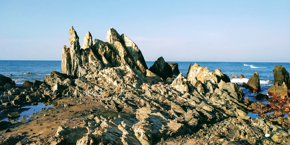 rock formation near ocean