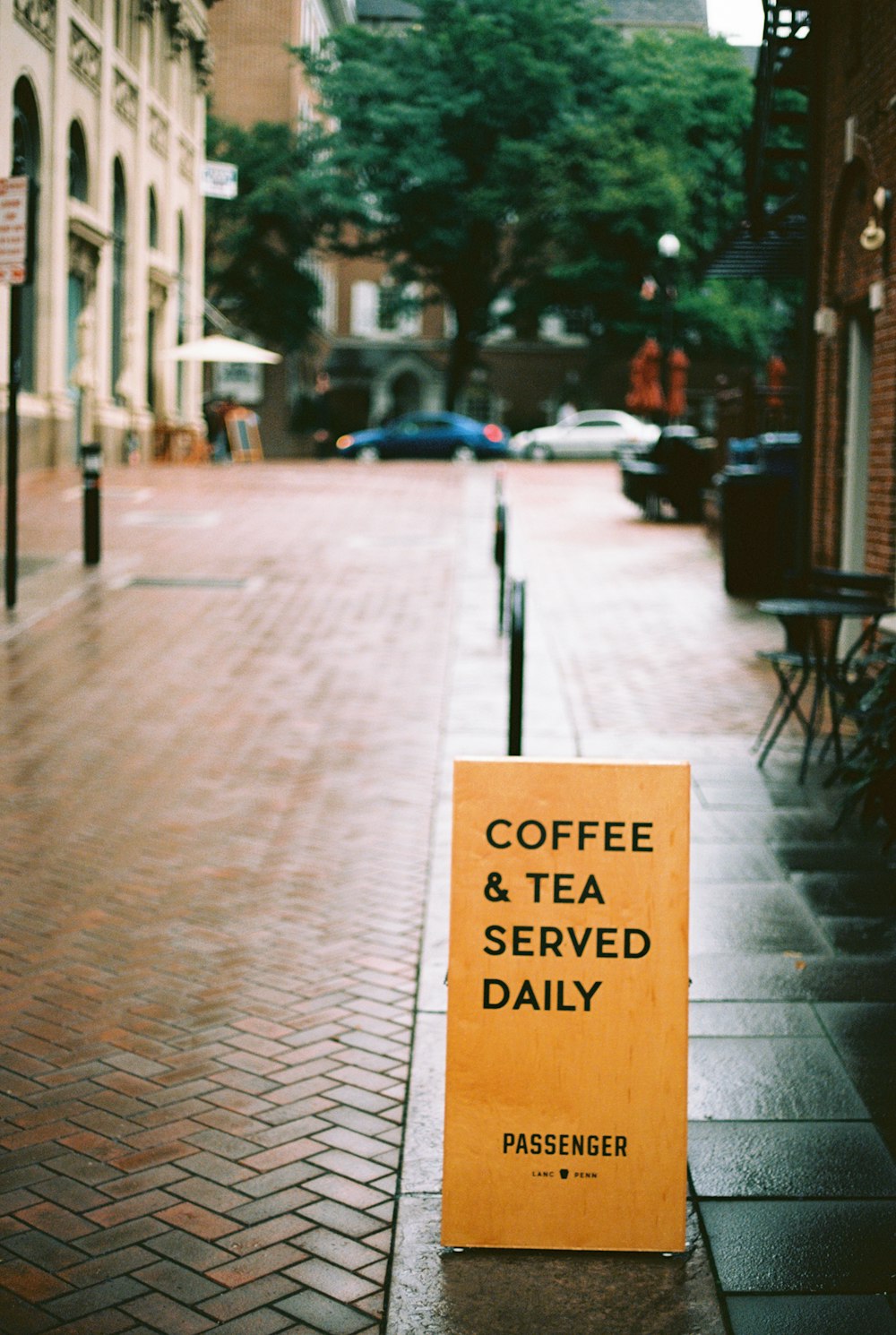 coffee sign on floor