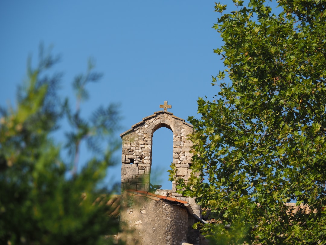 church ruins under clear blue sky