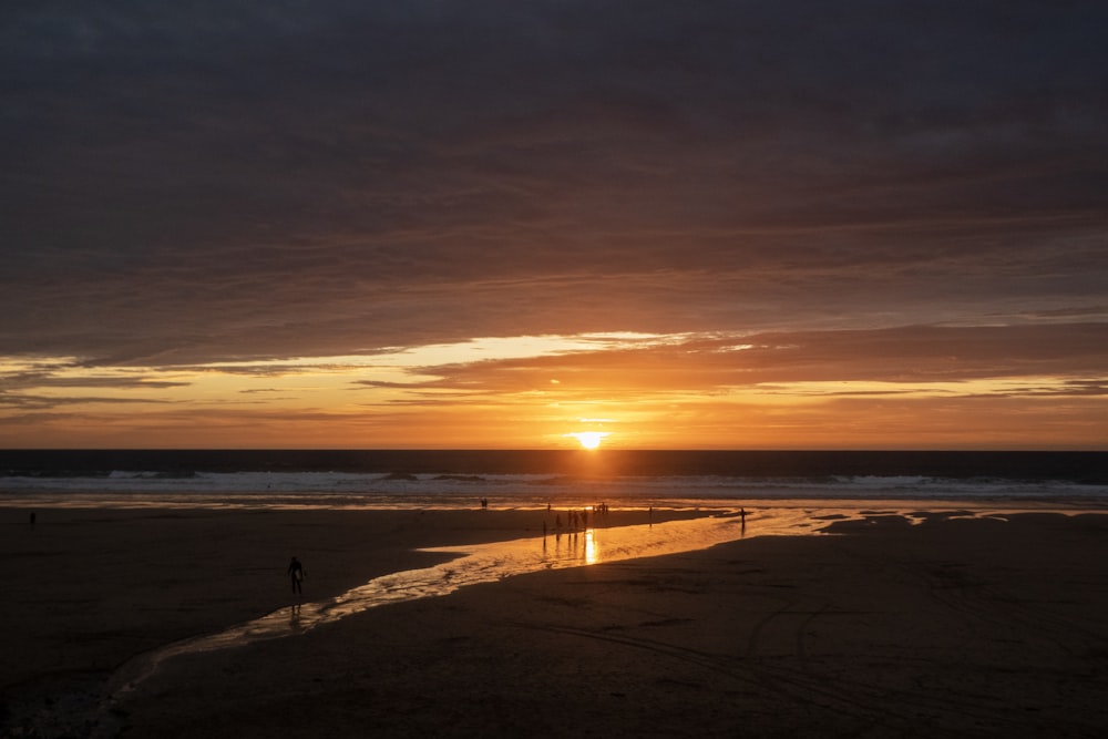 ocean during sunset