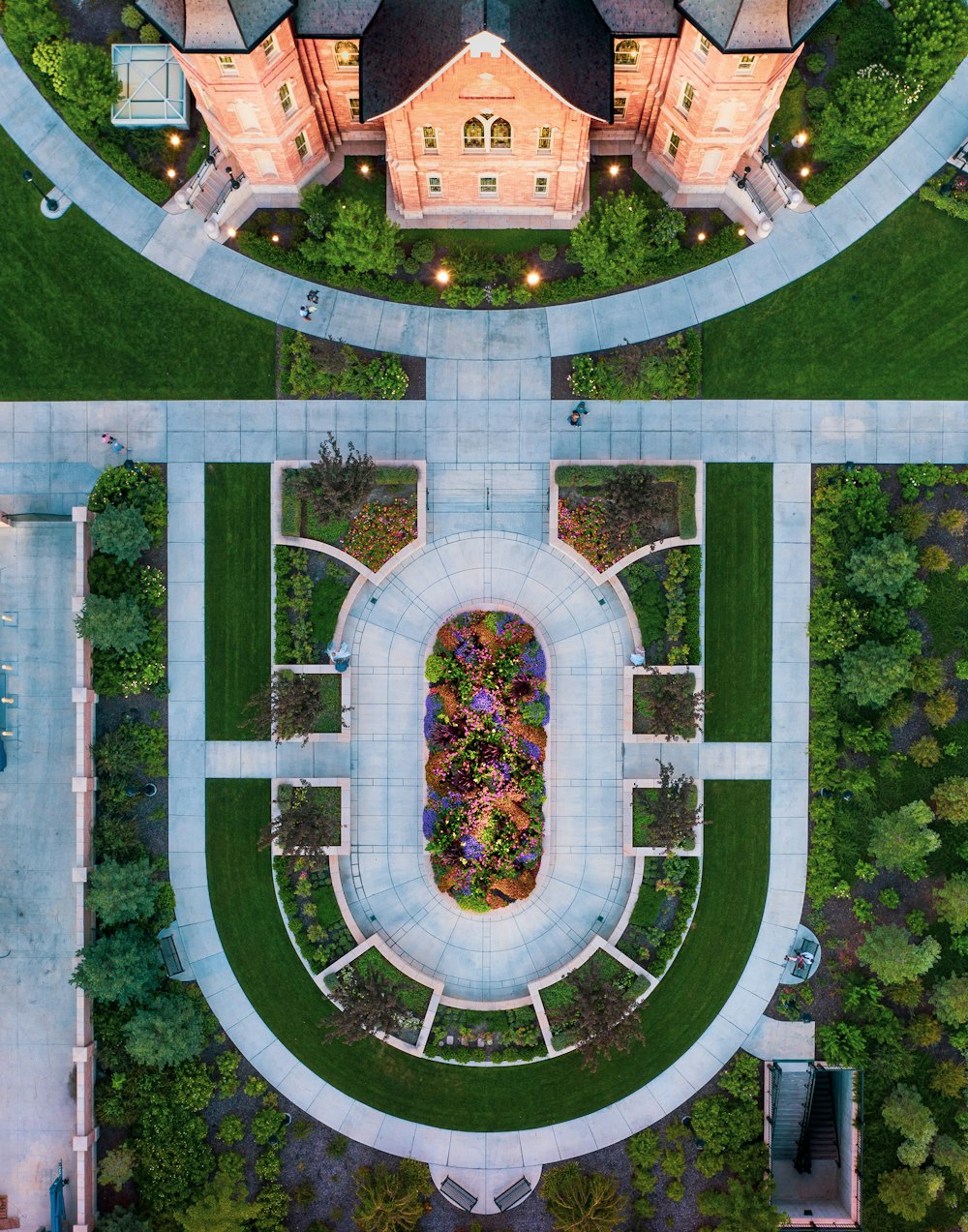 aerial view of castle