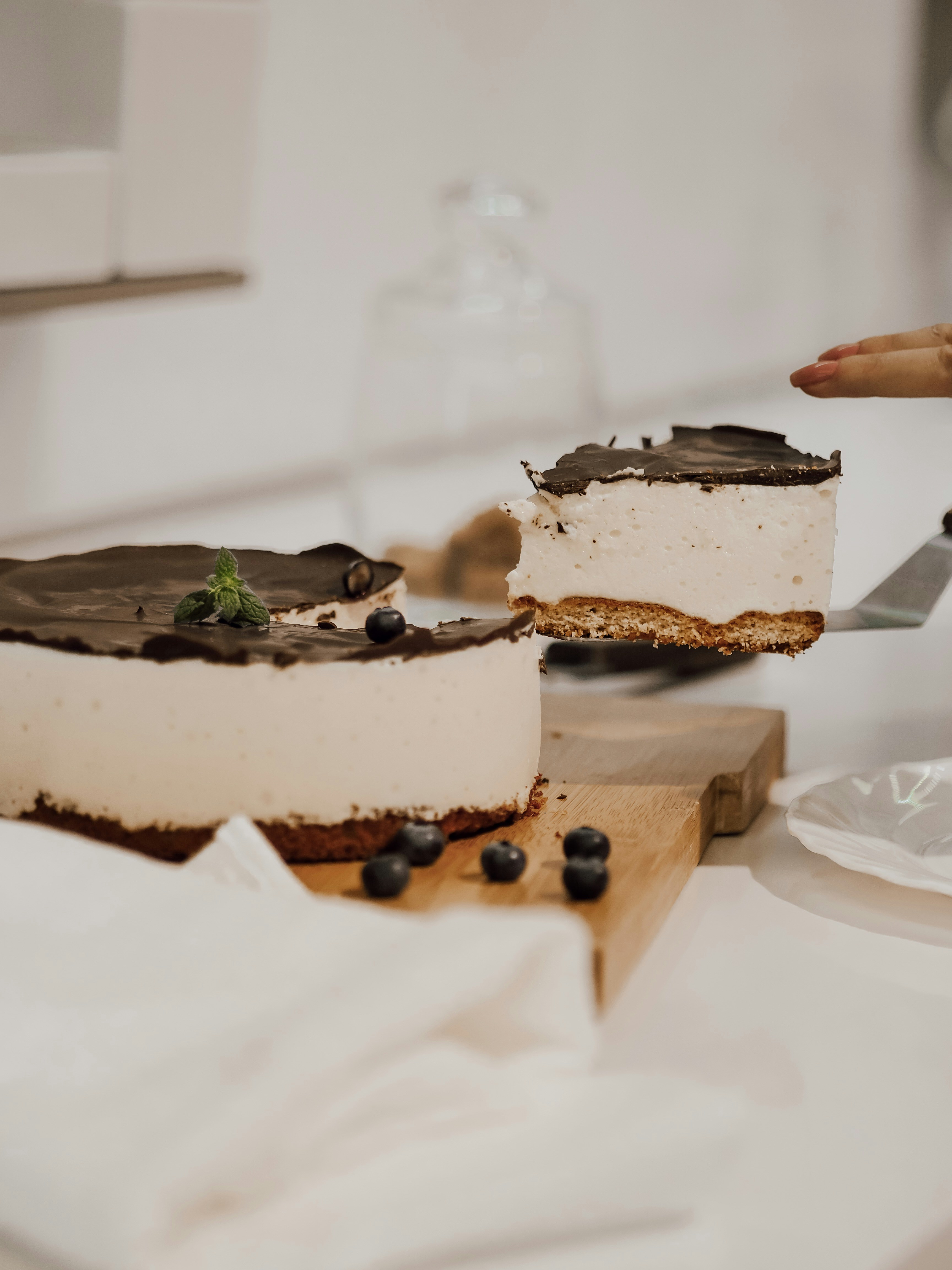 cake near berry fruits