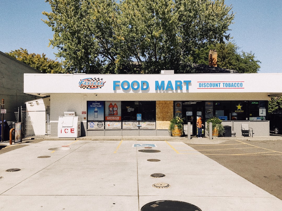 Food Mart shopfront during day,