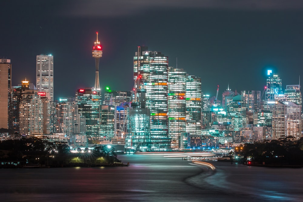 gray building at night