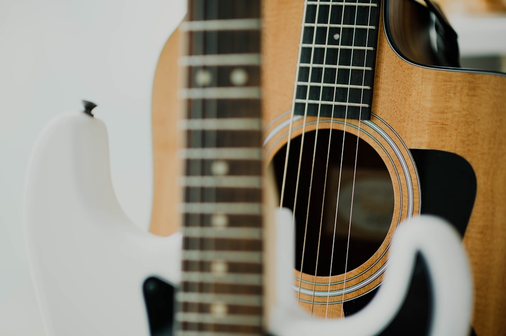 brown and black guitar