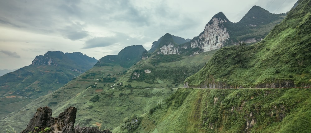 aerial photography of green covered mountain