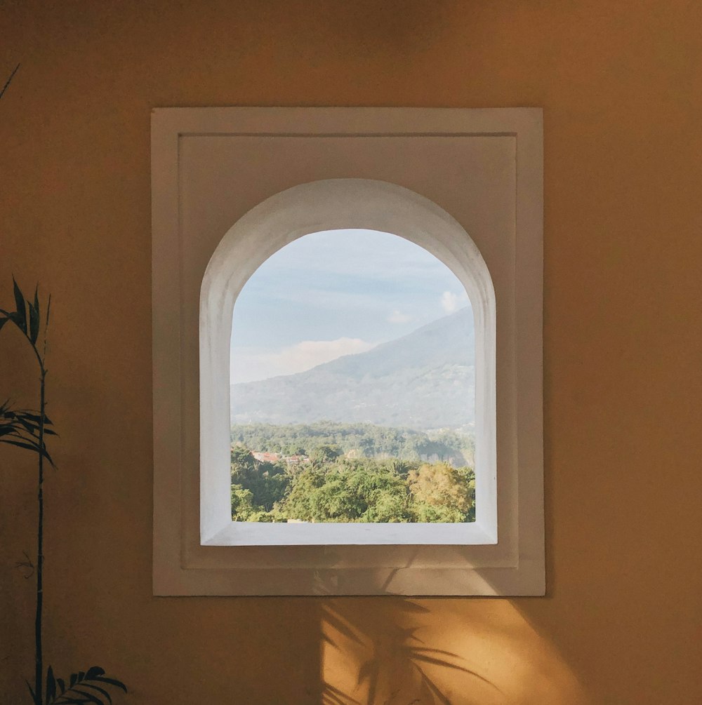 closed white framed glass window