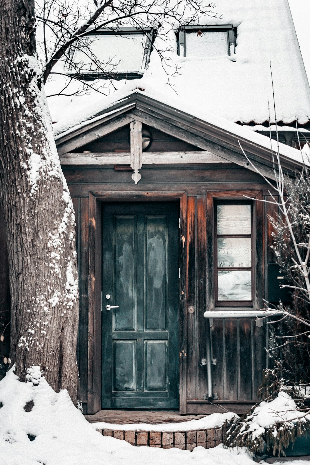 gray and black house