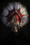 woman lying on stairs
