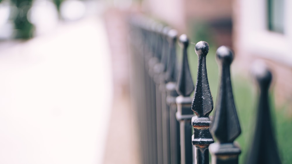 black metal fence