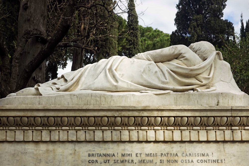 photo of white concrete statue