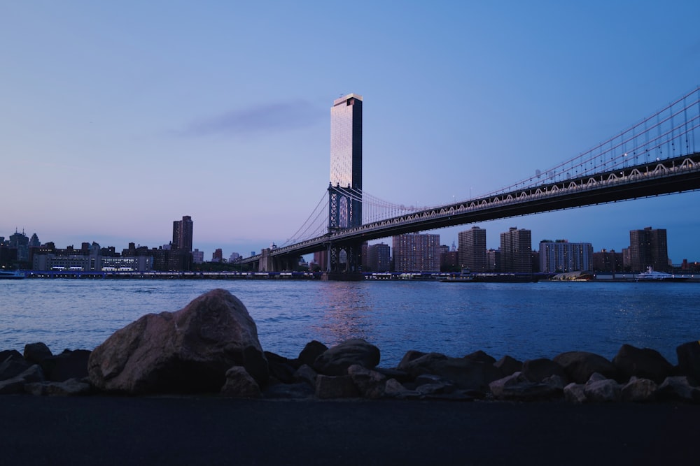 a large bridge spanning over a large body of water