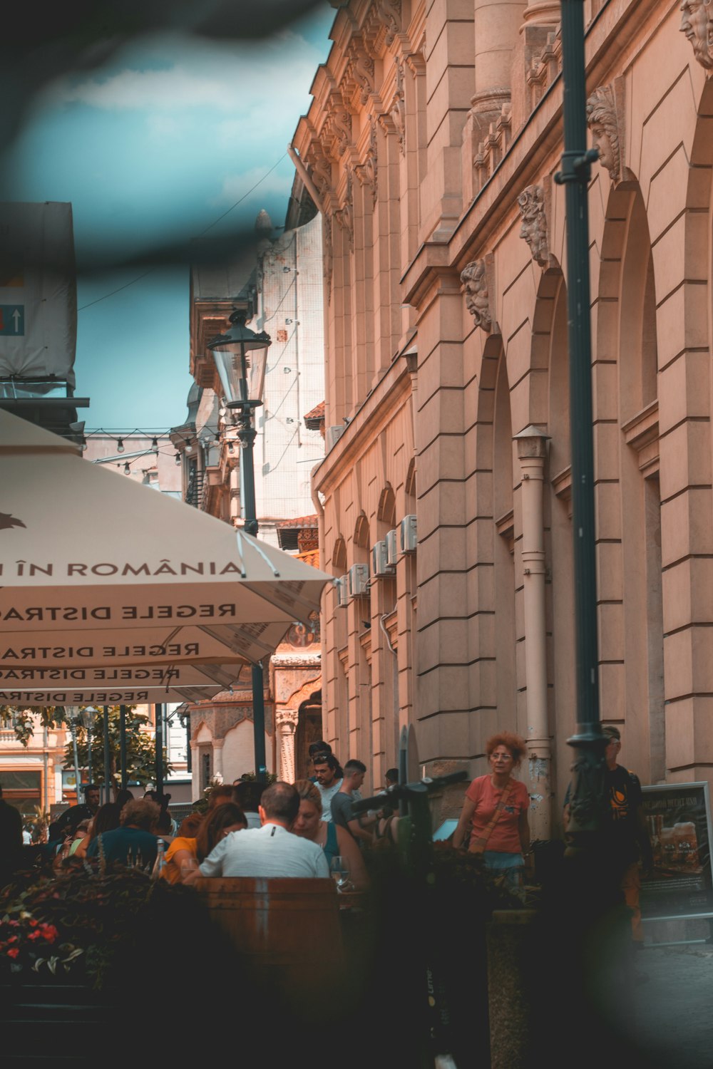 people near parasol