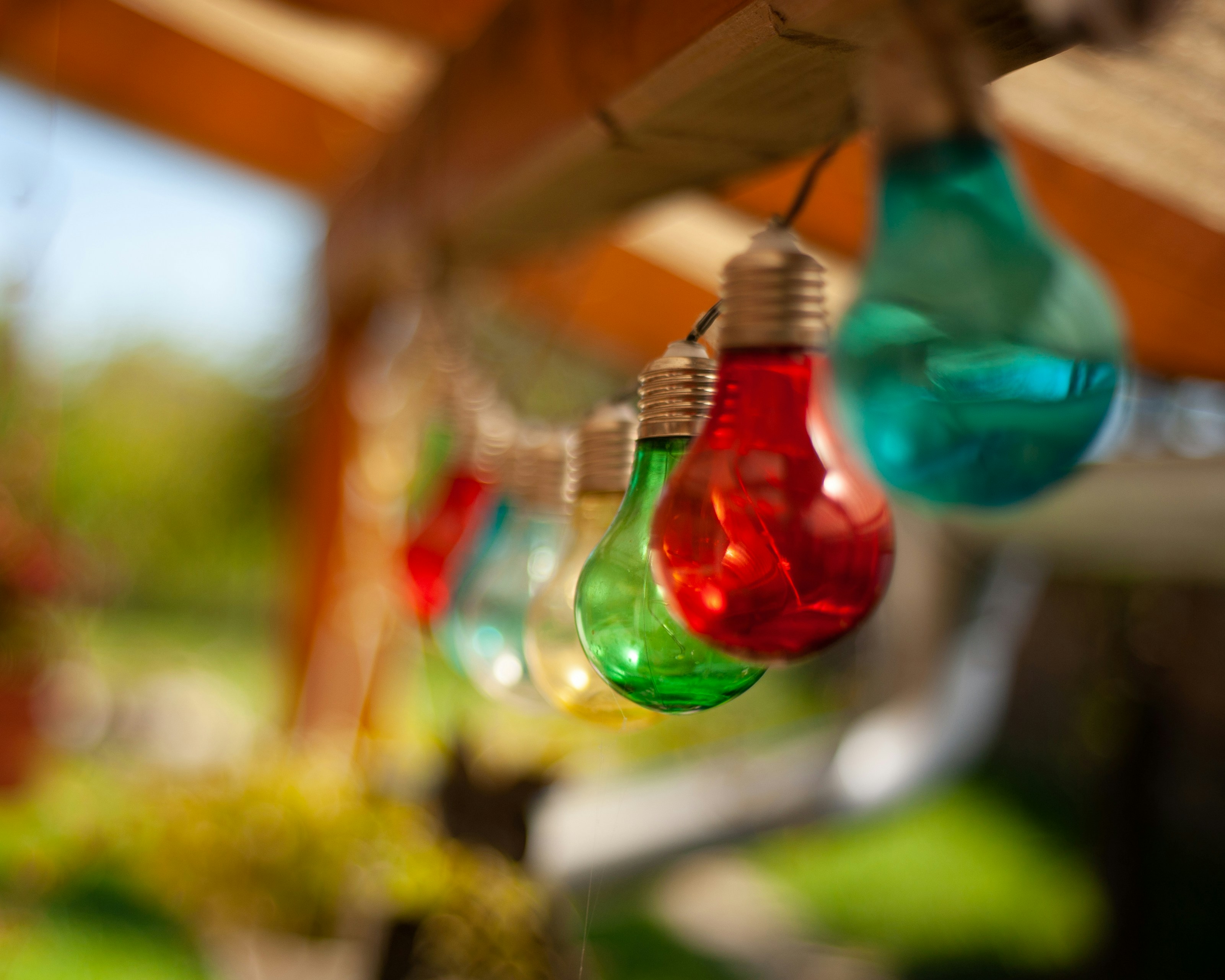 selective focus photography of assorted-color bulb lights