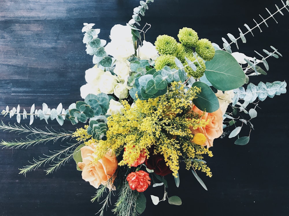 bouquet of variety of flowers