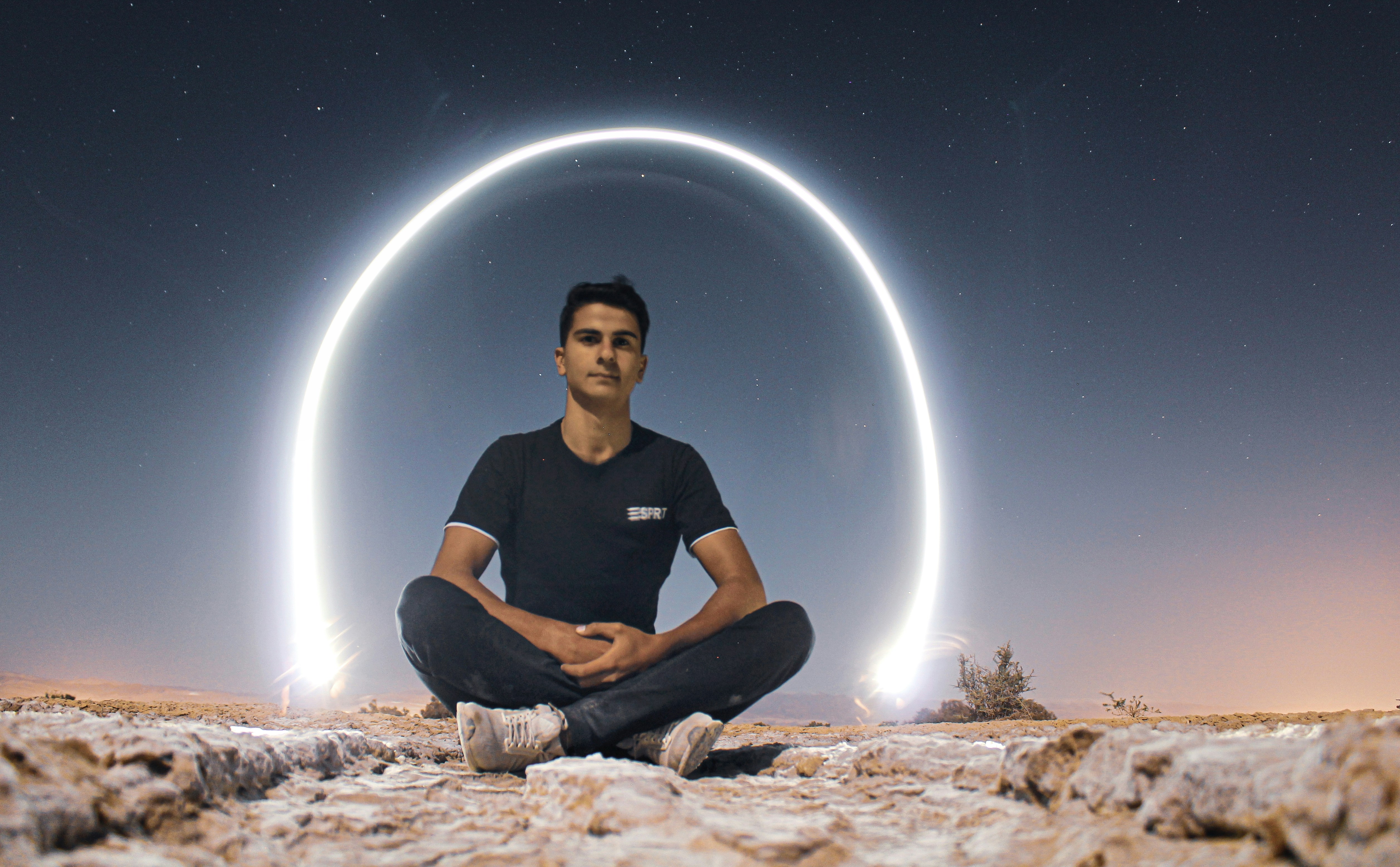 man sitting on ground