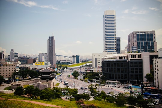 aerial photograph of city in Heunginjimun South Korea