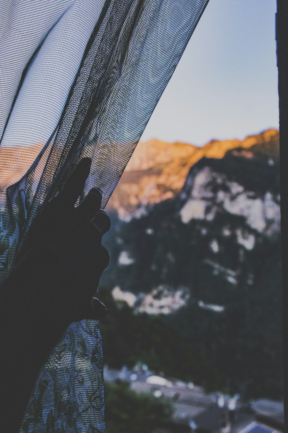 black mesh curtain