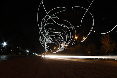 time lapse photography of street during nighttime