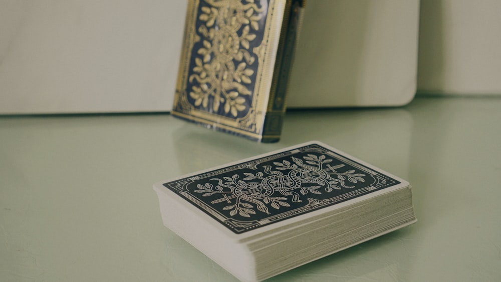 black and white playing card deck