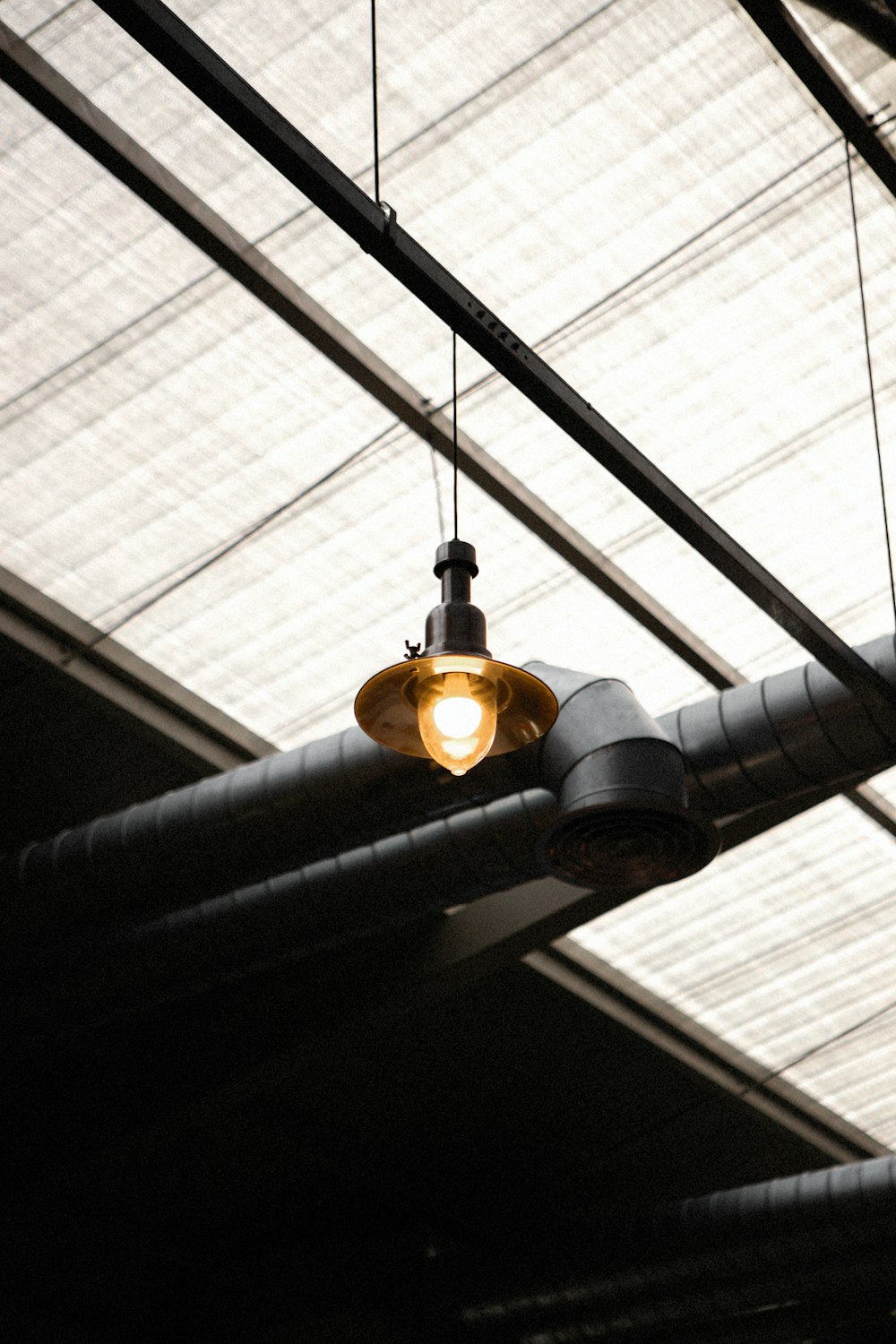 black and brown pendant lamp