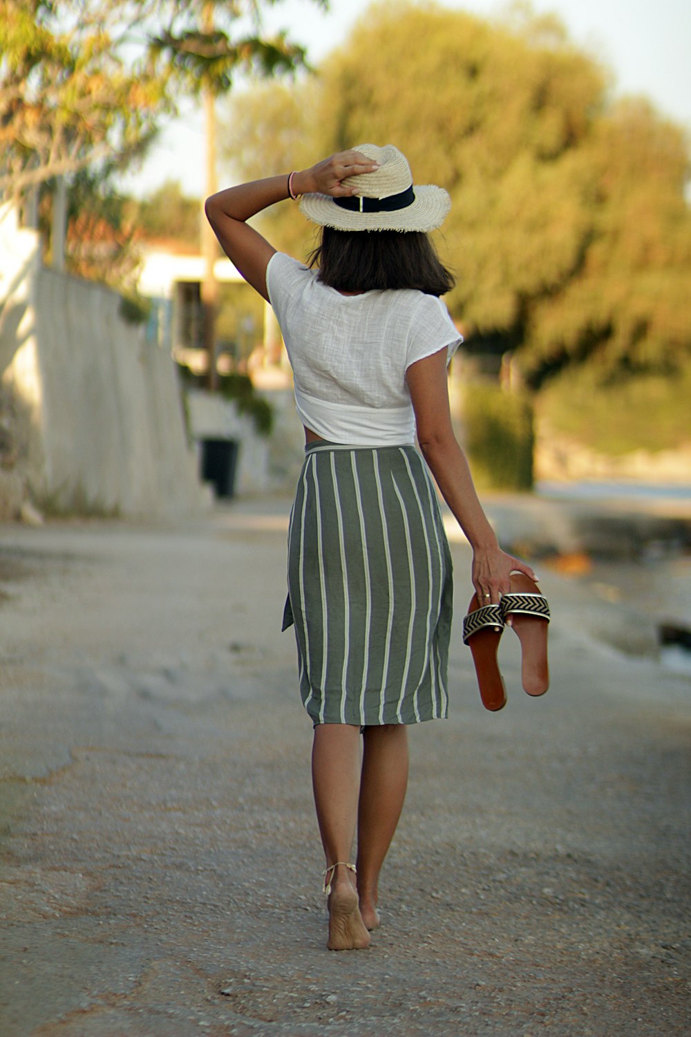 woman walking outdoors