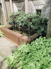 Wooden garden fountain crafted and installed by hand