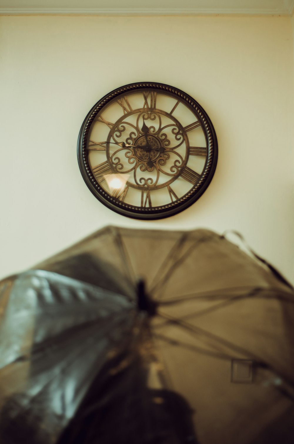 round brown wall clock