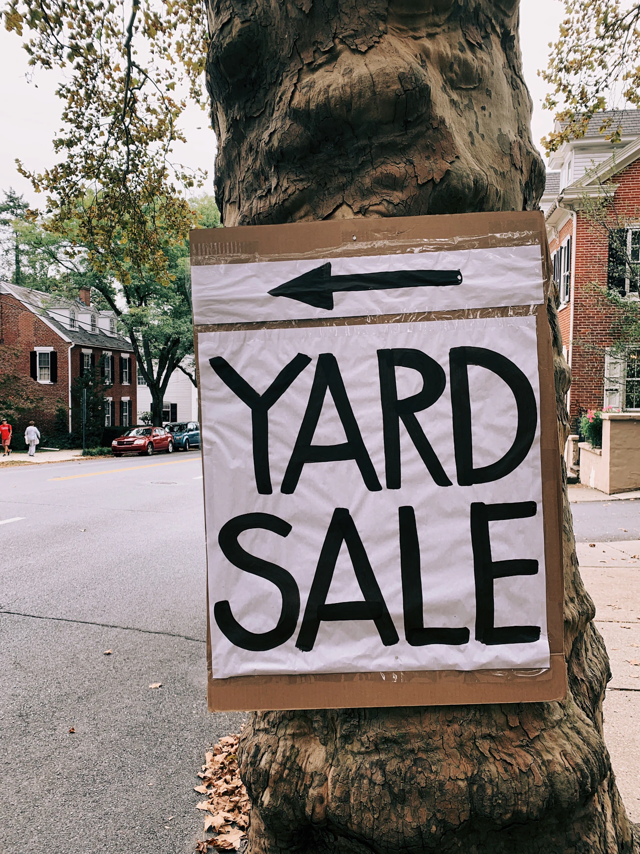 Real yard sale directional sign used for local promotion