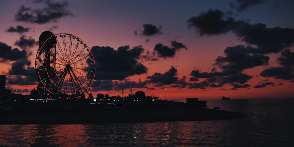 Ferris wheel during golden hour