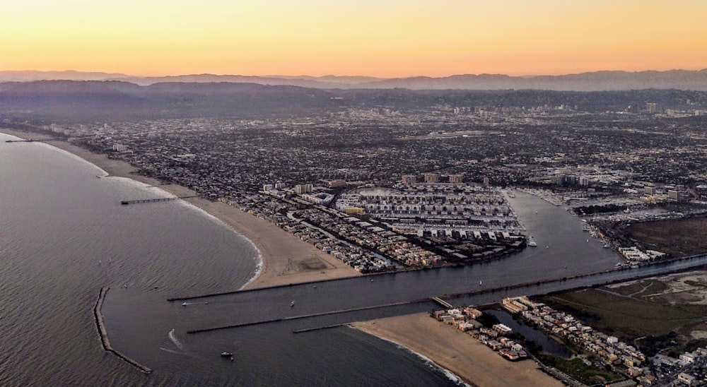 aerial view of coastal area