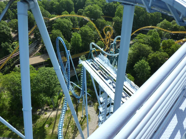 Roller coaster at an amusement park