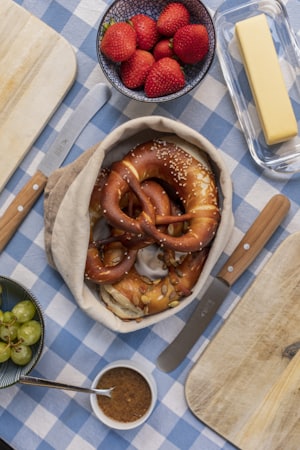 Bavarian pretzel and food