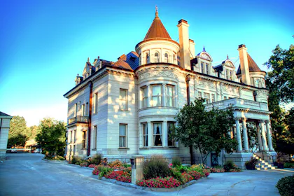 White country house on an open lot