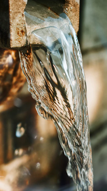 macro photography of flowing water