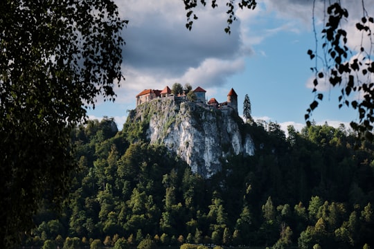 castle on hill in Lake Bled Slovenia