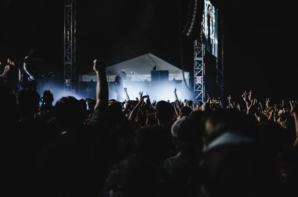 crowded people during night time