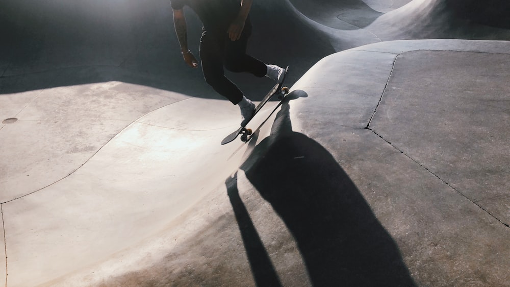 man riding skateboard