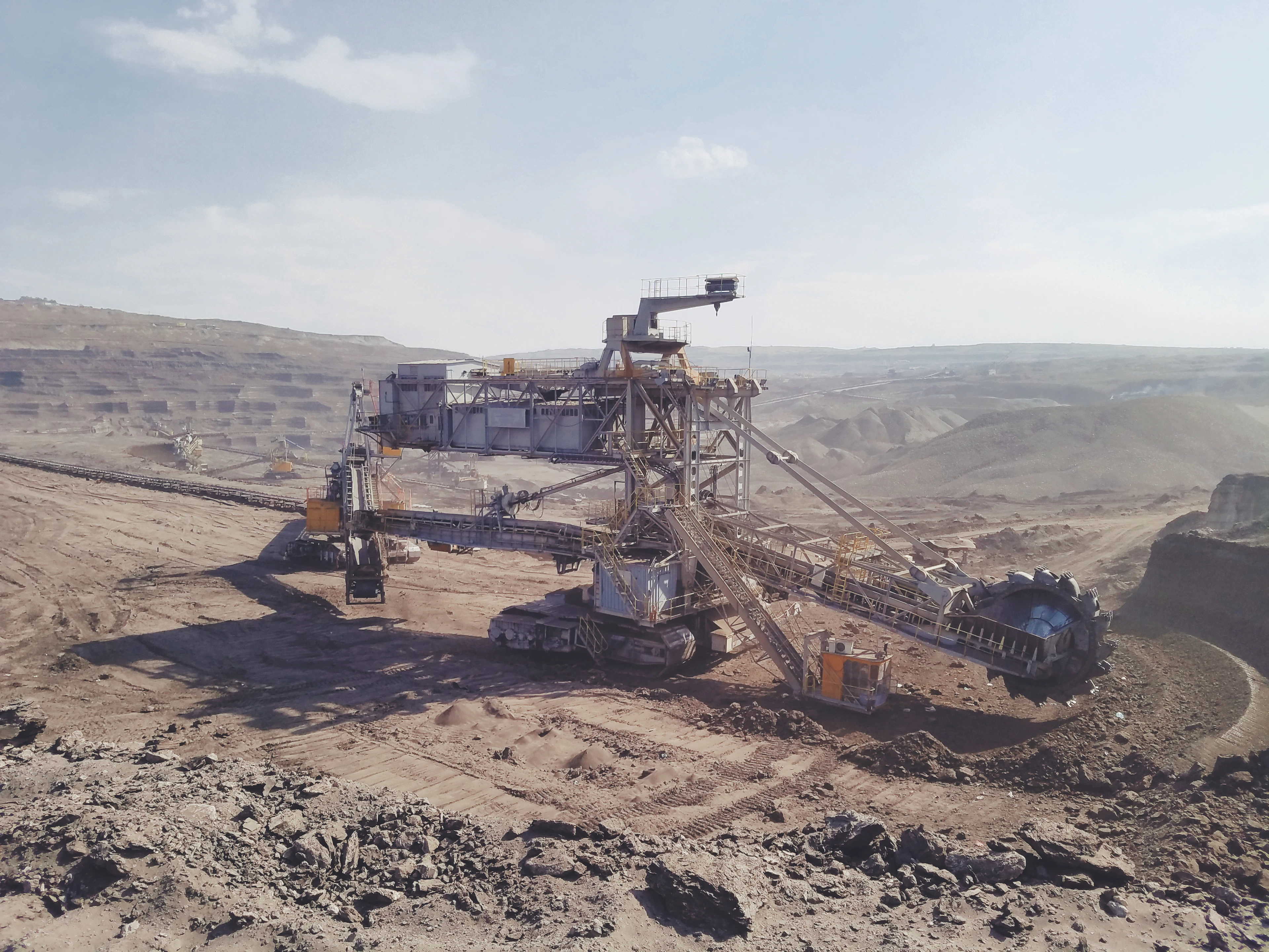 Heavy equipment on open ground