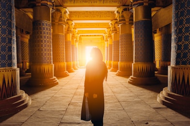 silhouette photography of standing woman