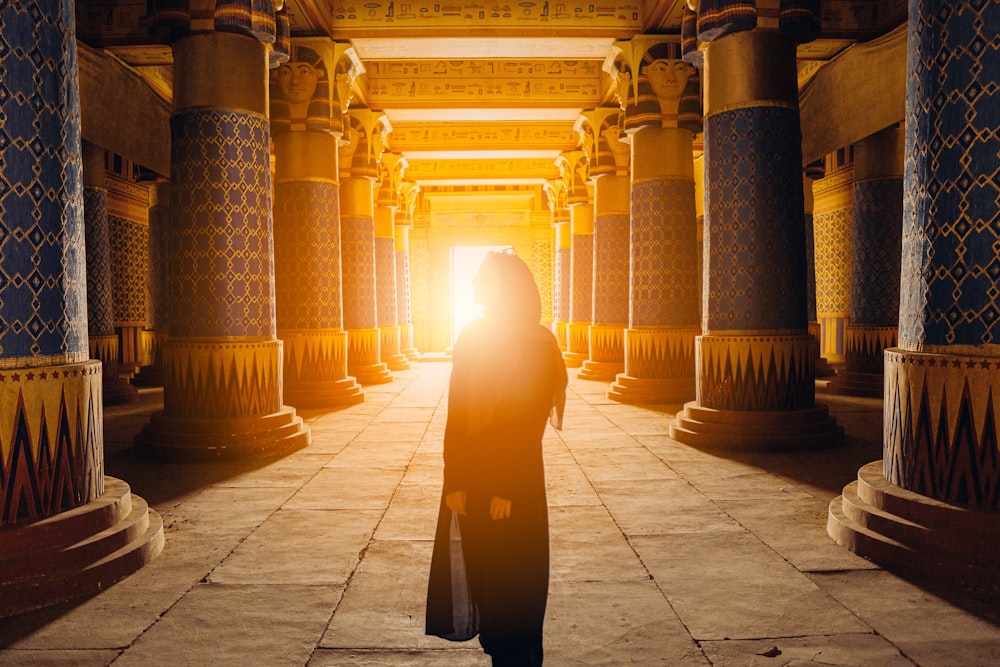 Silhouettenfotografie einer stehenden Frau