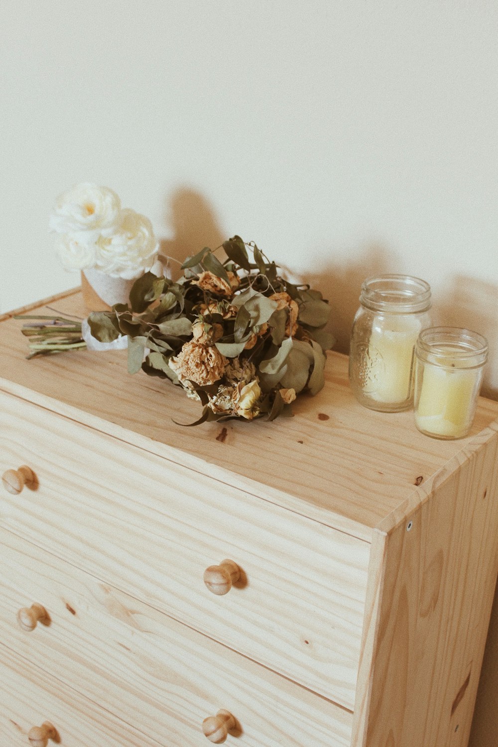 brown wooden drawer dresser